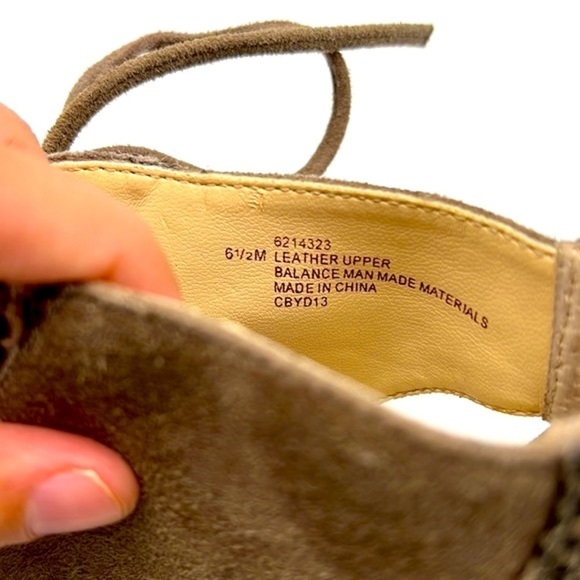 Isola - Gray Suede With Snakeskin Leather Open Toe Lace Up Heels Size 6.5 - Picture 9 of 14